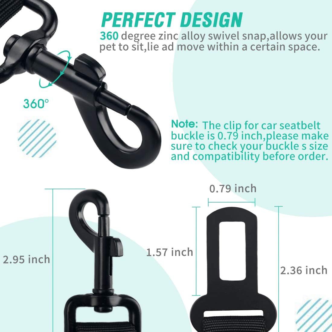 Retractable Pet Car Safety Belt with Leash